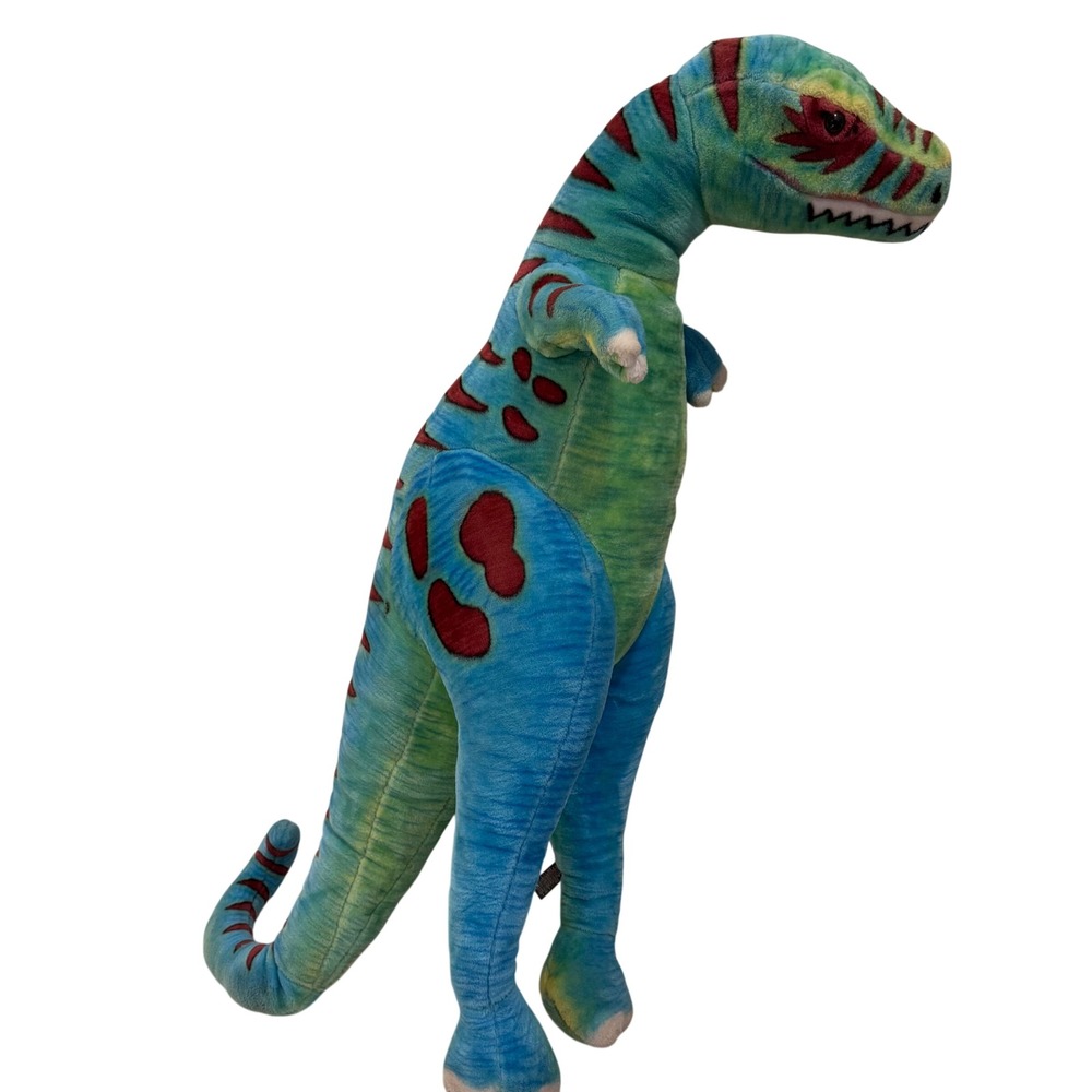 Melissa & Doug Giant T-Rex Stuffed Animal Blue Green Red Standing Dinosaur Plush